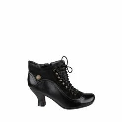 Hush Puppies Black Vivianna Lace-Up Heeled Boots