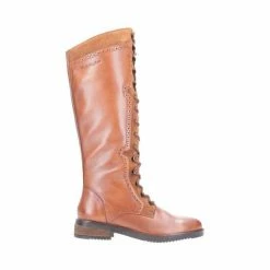 Hush Puppies Brown Rudy Zip Up Lace Up Long Boots -Hush Puppies shop unnamed file 1786