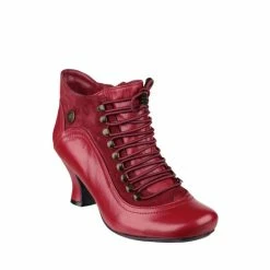 Hush Puppies Red Vivianna Lace Up Heeled Boots -Hush Puppies shop unnamed file 1871