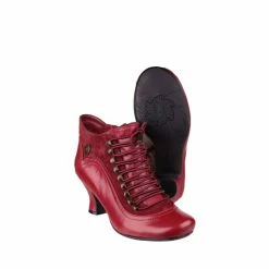 Hush Puppies Red Vivianna Lace Up Heeled Boots -Hush Puppies shop unnamed file 1872