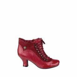 Hush Puppies Red Vivianna Lace Up Heeled Boots -Hush Puppies shop unnamed file 1874