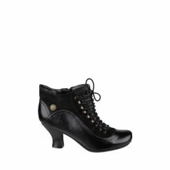 Hush Puppies Black Vivianna Lace-Up Heeled Boots
