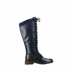 Hush Puppies Blue Rudy Zip Up Lace Up Long Boots