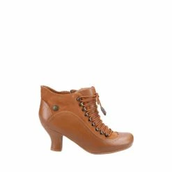 Hush Puppies Vivianna Brown Lace Up Heeled Boots