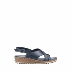 Hush Puppies Blue Elena Cross Over Wedge Sandals