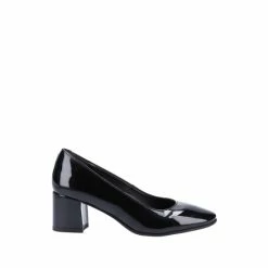 Hush Puppies Black Anna Patent Court Shoes