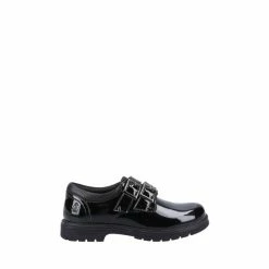 Hush Puppies Senior Sunny Patent Black Shoes
