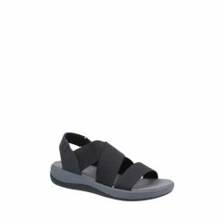 Hush Puppies Black Sophia Elastic Cross Strap Sandals -Hush Puppies shop unnamed file 2660