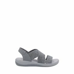 Hush Puppies Grey Sophia Elastic Cross Strap Sandals