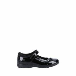 Hush Puppies Junior Carrie Black School Shoes