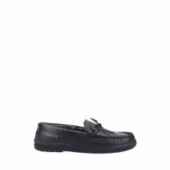 Hush Puppies Black Ace Leather Slipper