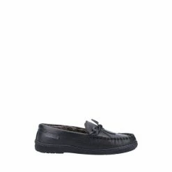 Hush Puppies Black Ace Leather Slipper -Hush Puppies shop unnamed file 3107