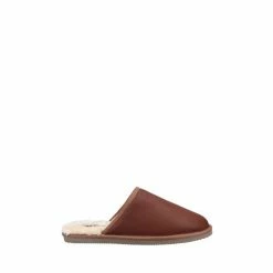 Hush Puppies Coady Brown Leather Slippers
