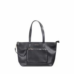 Hush Puppies Black Sadie Snakeskin Tote Bag