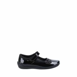 Hush Puppies Jessica Senior Patent School Black Shoes