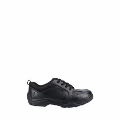 Hush Puppies Senior Alvin School Black Shoes
