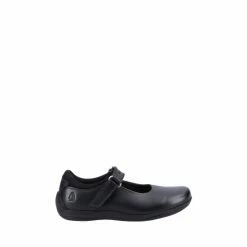 Hush Puppies Junior Marcie Non Patent Black Shoes